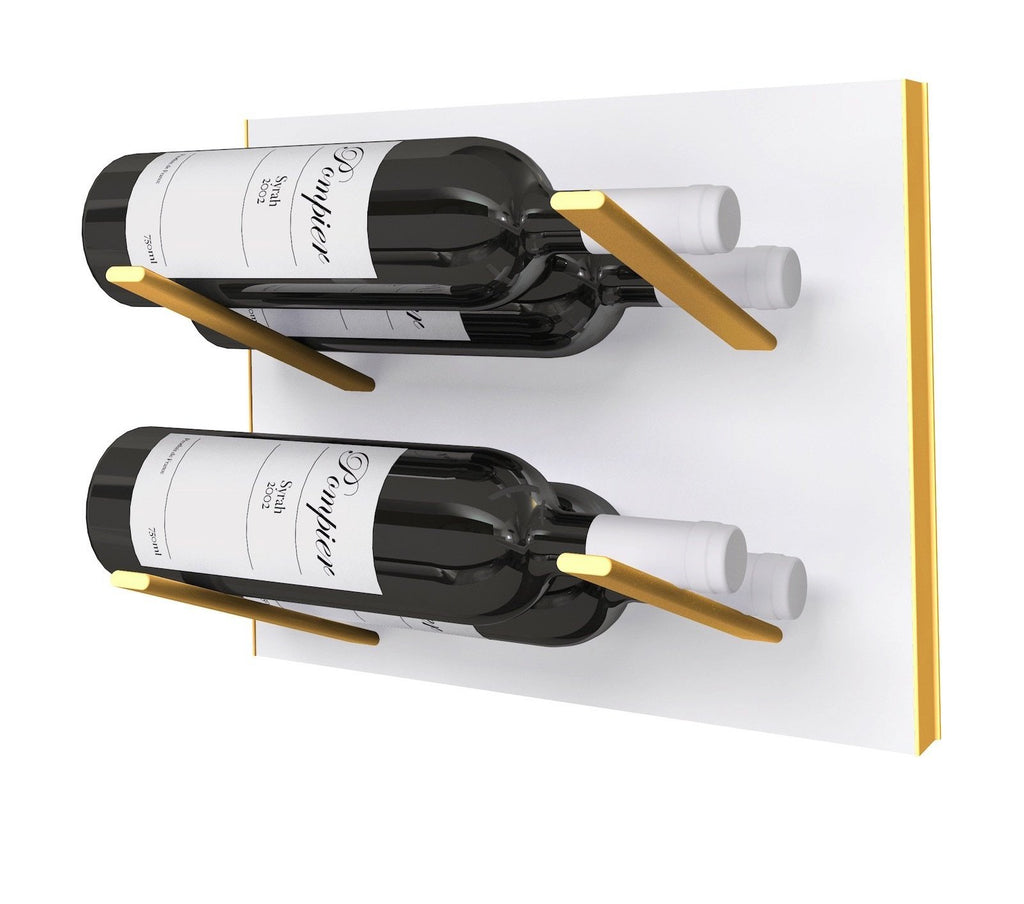 label-out wine rack - white & gold