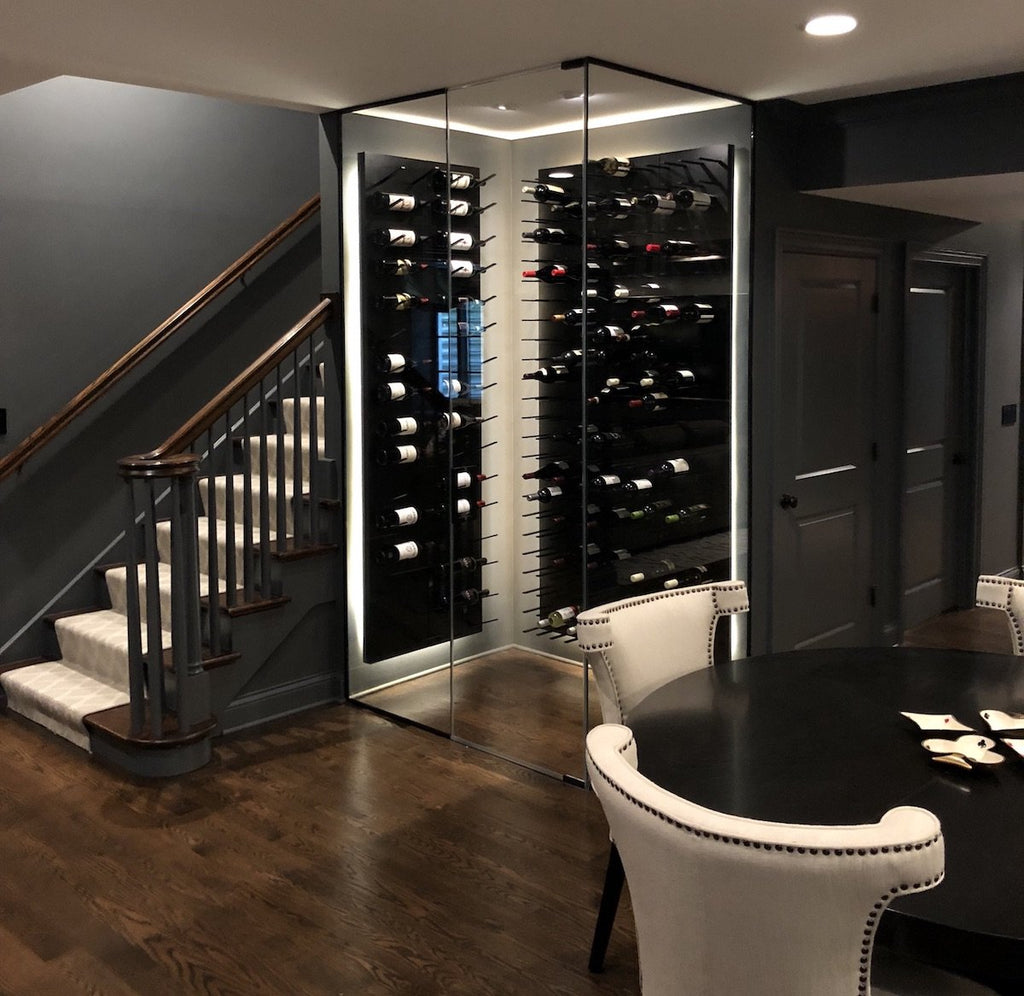 glass enclosed wine cellar