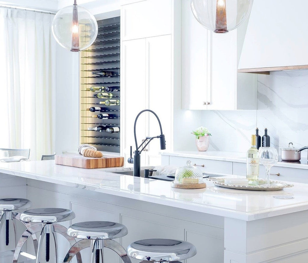 luxury kitchen wine storage display