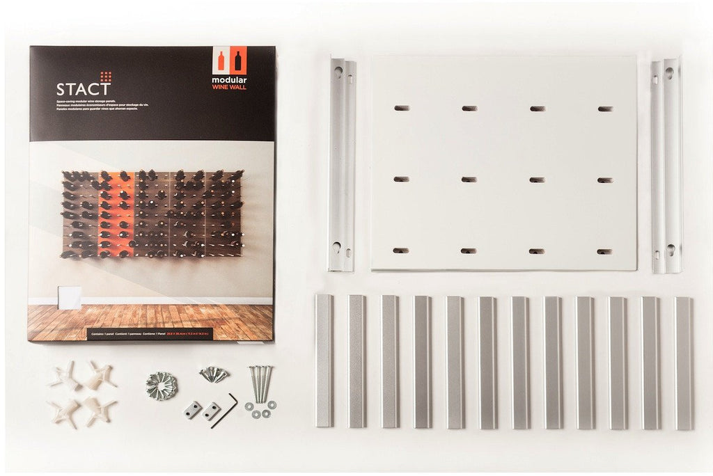 STACT vinreol - hvid udpakket