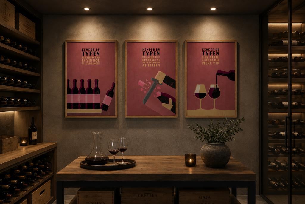 NEU Vin Plakater - 3 x plakater - Sjove Vin plakater, Kender du typen!