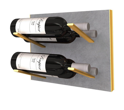 label-out wine rack - concrete & gold
